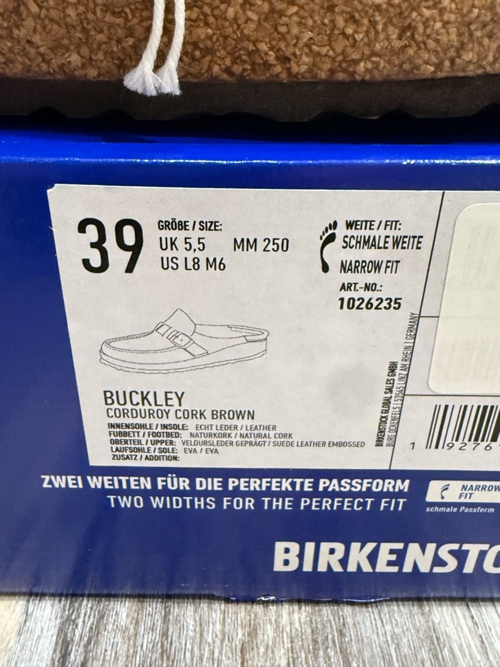 Birkenstock Buckley women Suede Slip-On Clog w/corduroy detail and gold buckle - Picture 7 of 8